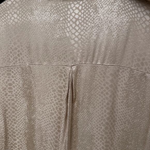 NWT She + Sky 1X Gold Satin Jacquard Snake Button Front Blouse Career Event - Picture 5 of 7